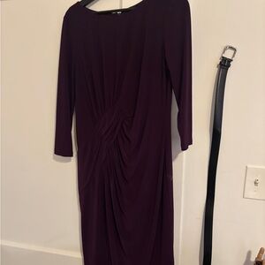 Adrianna Papell Deep Purple Long Sleeve Dress